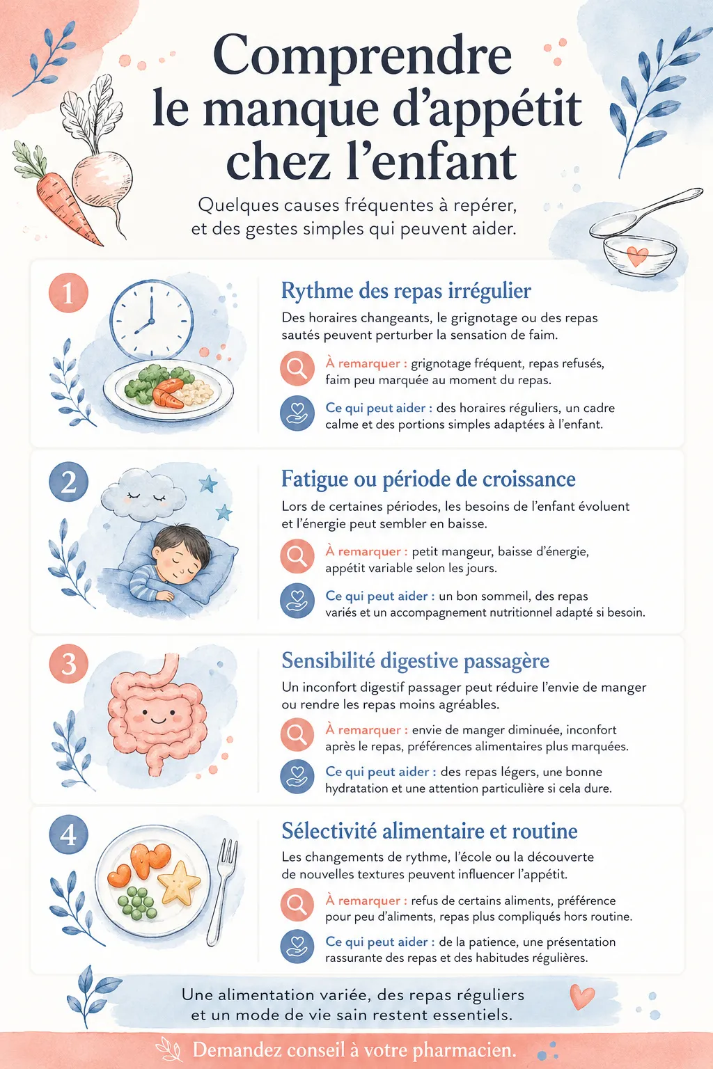MaxAppétit – sirop manque d'appétit enfant Comprendre le manque d’appétit chez l’enfant, causes fréquentes et gestes simples pour accompagner les repas.